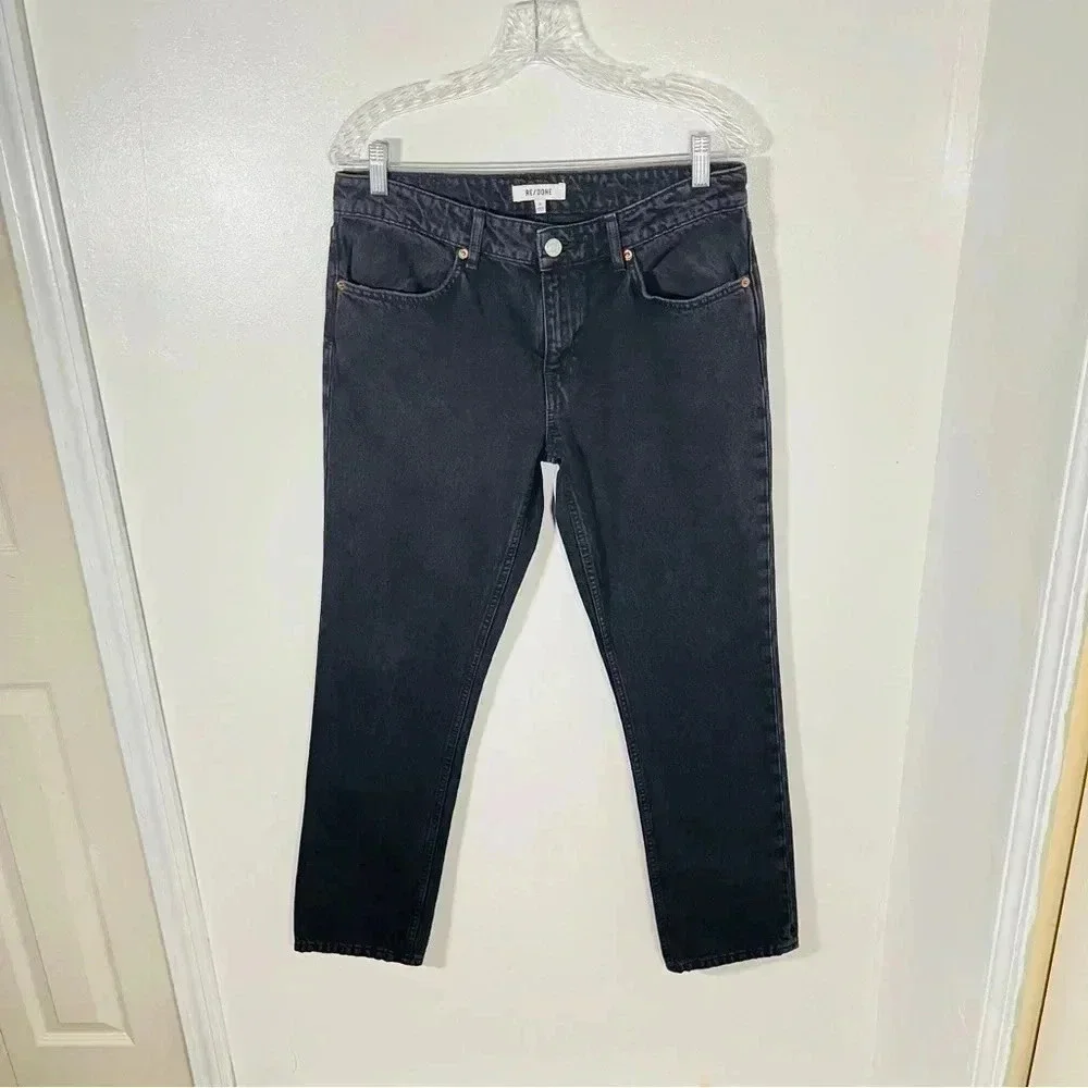 NWT ReDone 70s Low Rise Straight Leg Jeans Black